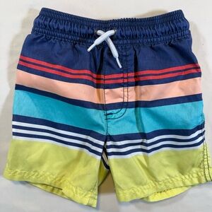 Carter's Boys Swim Trunks Multicolor Striped Board Shorts [ 2T ]